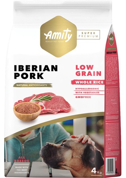 Super Premium Az Tahıllı Iberian Pork Yetişkin Köpek Maması 4 kg