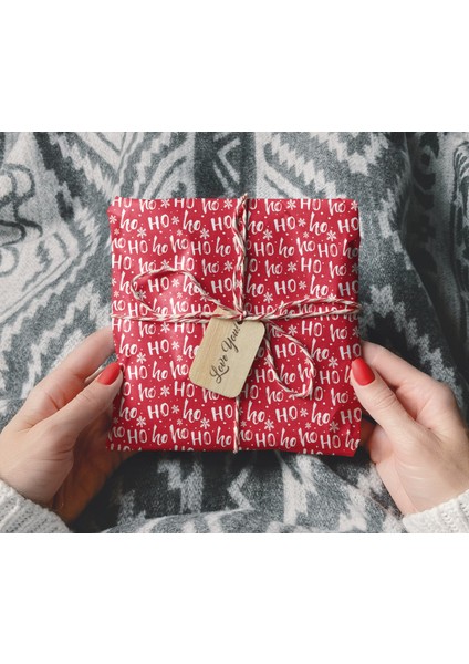 50 x 70 cm Yeni Yıl Yılbaşı Ho Ho Noel Temalı Hediye Paketleme Ambalaj Kağıdı (6’lı Paket)