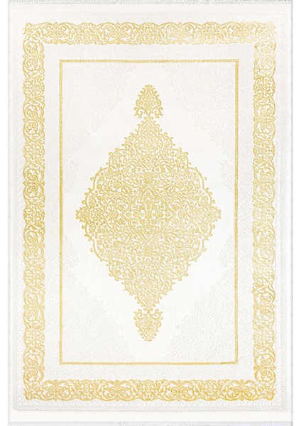 Yolluk Gold Tema Altın Krem Sarı Kaymaz Kesme Yıkanabilir Ince Dijital Baskı Koridor Halısı