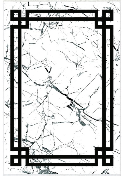 Yolluk Çerçeve Desenli Mermer Beyaz Kaymaz Kesme Yıkanabilir Ince Dijital Baskı Koridor Halısı fiyatları