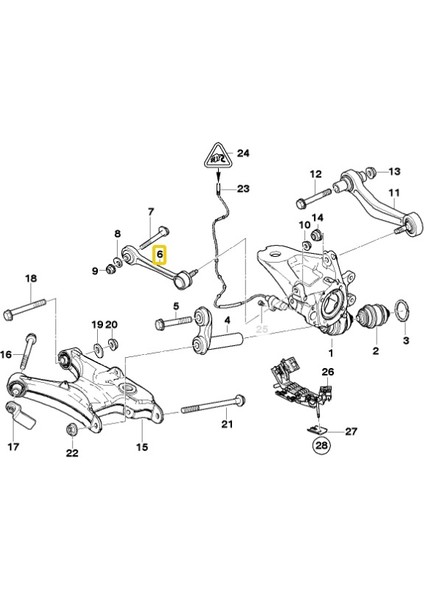 Bmw X5 E53 Uyumlu Arka Düz Salıncak Kolu 33326774796