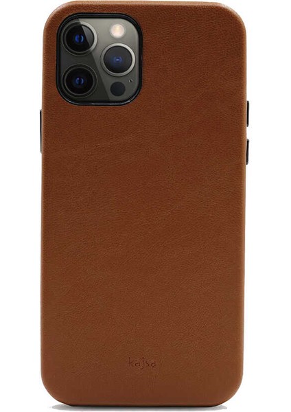 Apple iPhone 12 Pro Kılıf Kadife İç Yüzey Deri Görünüm Özel Tasarım Kajsa Crazy Horse Kapak Kahverengi