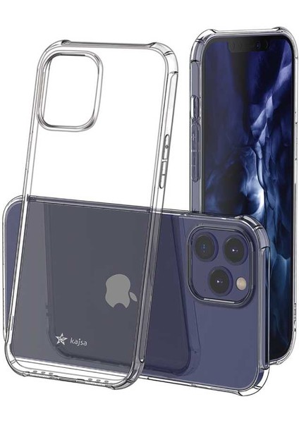 Apple iPhone 12 Kılıf Darbe Emici Kenar Airbag Kajsa Transparent Kapak Renkli modelleri