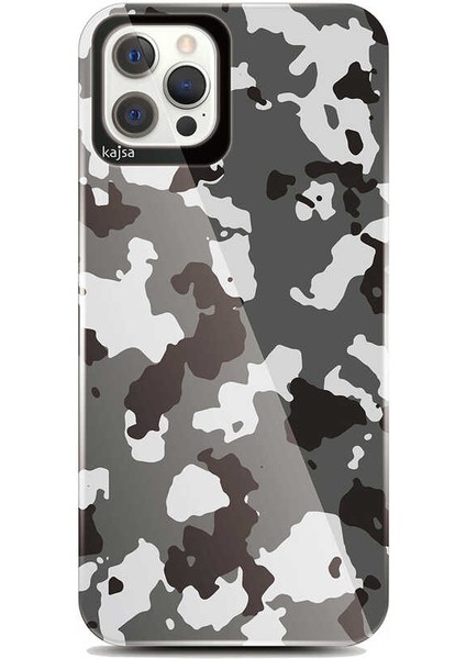Apple iPhone 12 Pro Max Kılıf Kamuflaj Tasarım Kajsa Camo Kapak NO1 Renkli