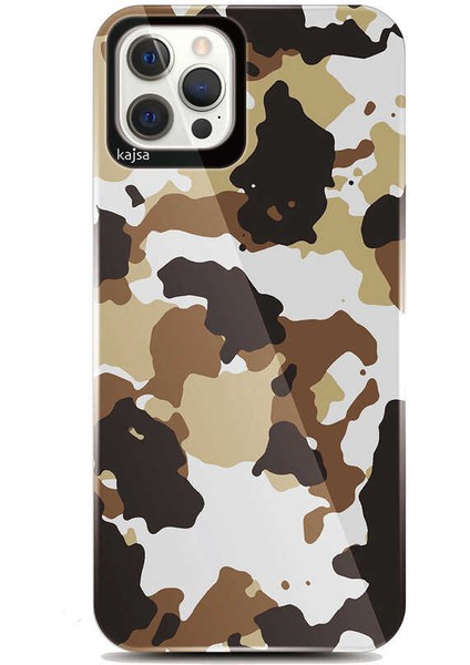 Apple iPhone 12 Pro Kılıf Kamuflaj Tasarım Kajsa Camo Kapak NO4 Renkli