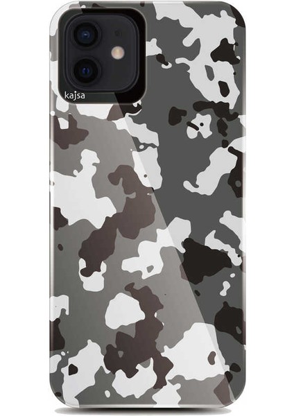 Apple iPhone 12 Kılıf Kamuflaj Tasarım Kajsa Camo Kapak NO1 Renkli