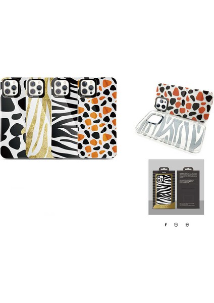 Apple iPhone 12 Pro Max Kılıf Renkli Tasarım Kajsa Animal Kapak NO4 Renkli modelleri