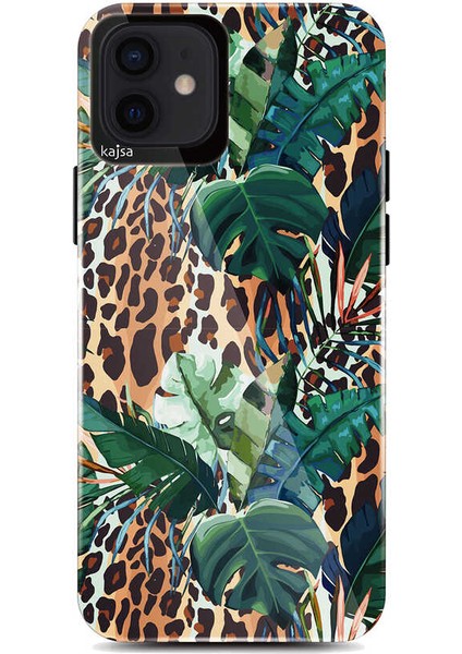 Apple iPhone 12 Kılıf Vahşi Doğa Tasarımlı Kajsa Wild Kapak NO2 Renkli