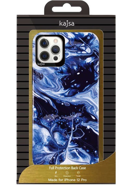 Apple iPhone 12 Pro Max Kılıf Ebru Sanatı Tasarımlı Kajsa Lava Kapak NO1 Renkli modelleri