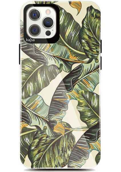 Apple iPhone 12 Pro Max Kılıf Çiçek Tasarımlı Kajsa Botanic Kapak NO3 Renkli