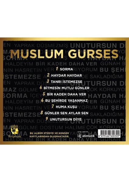 Müslüm Gürses – Sorma CD