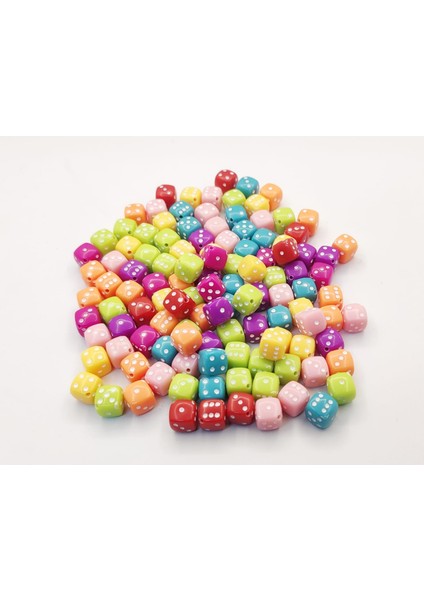 Renkli Zar Boncuk 20 Adet