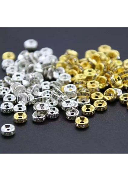 100 Adet 8 mm Sarı Gümüş Iki Renk Rondela