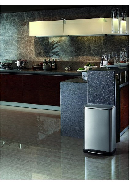 Çöp Kovası Pedallı Paslanmaz E-Cube 20 Lt modelleri