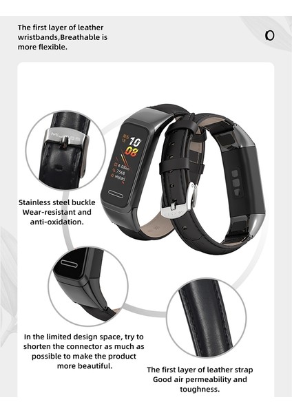 Huawei Band 6 / Honor Band 6 Için Deri Kordon (Yurt Dışından) modelleri