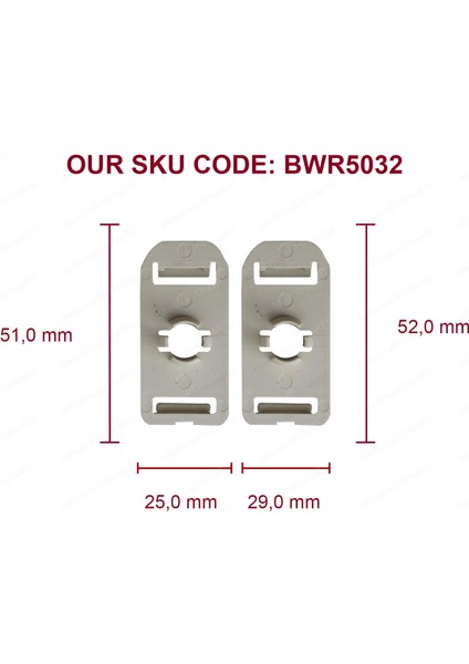 BWR5032 Mercedes C Class W203 S203 CL203 CLC 2037200114 İçin Cam Kriko Ray Montaj Tutma Sabitleme Klipsi fiyatları