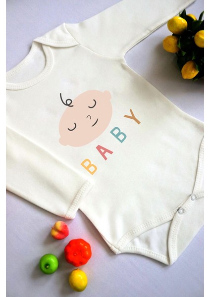 Unisex Bebek Baby Baskılı Body Zıbın