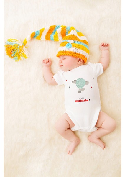 Unisex Bebek Ben Bir Mucizeyim Baskılı Body Zıbın