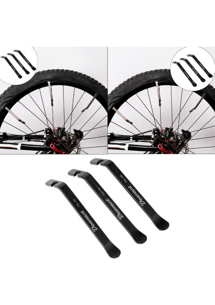 3x Bisiklet Lastik Lastik Kolları Bisiklet Açıcı Kesici Tamir Aracı Karbon Çelik Siyah indirimleri
