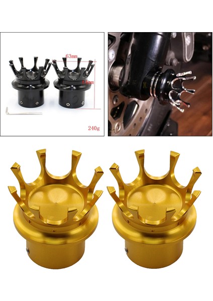 Strade Store Xl 883 1200 Gold Için Motosiklet Ön Aks Somun Kapak Cıvata