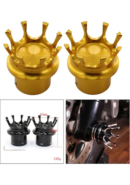 Strade Store Xl 883 1200 Gold Için Motosiklet Ön Aks Somun Kapak Cıvata