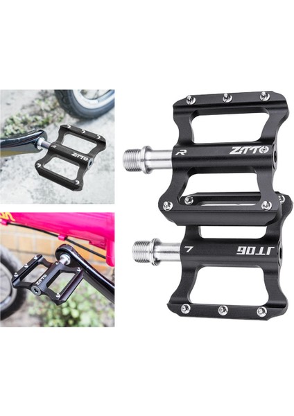 Bisiklet Düz Pedallar Dağ Yol Bisikleti Platformu Pedalları Rulman 9/16 '' Siyah