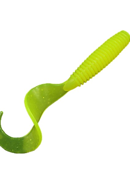 10 Adet Aydınlık Plastik Grub Yumuşak Solucan Balıkçılık Cazibesi Mikro Jig Baş Aracı Sarı
