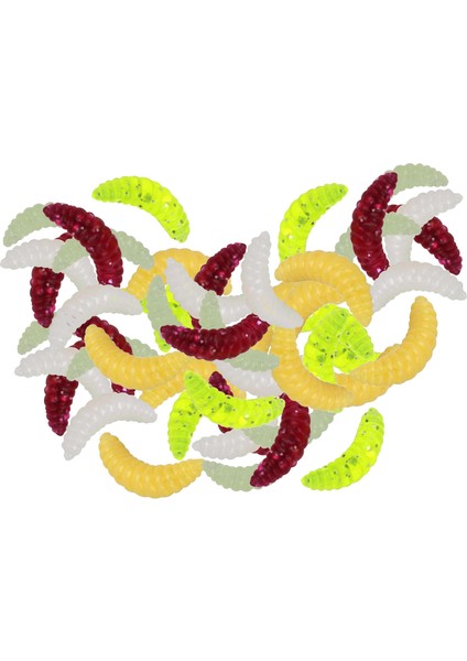 Balıkçılık Cazibesi Yumuşak Plastik Larva Grub Baits Tatlısu Mücadele 50 Adet