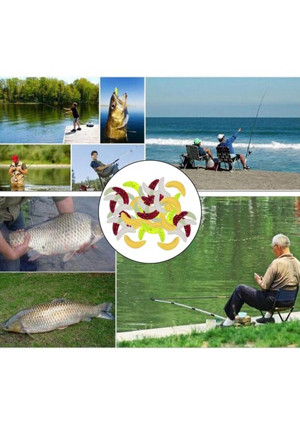 Balıkçılık Cazibesi Yumuşak Plastik Larva Grub Baits Tatlısu Mücadele 50 Adet modelleri