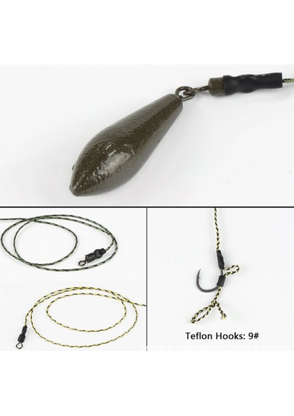 Sazan Balıkçılık Teçhizat Hattı Örgülü Çizgi Kanca Grubu Dikenli Kanca Yöntemi Besleyici Kiti 50G Tarzı 3 fırsatları