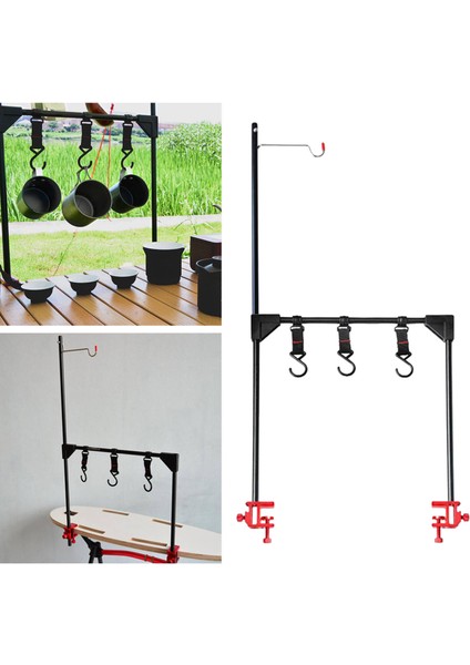 Kamp Piknik Masa Lantern Pole Raf Açık Fener Kanca Raf Için Alüminyum Askı Tutucu