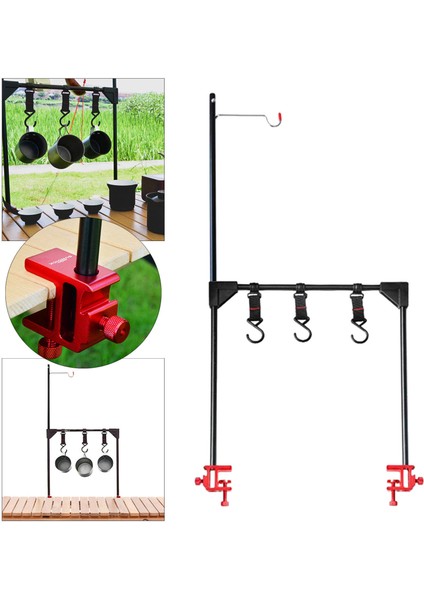 Kamp Piknik Masa Lantern Pole Raf Açık Fener Kanca Raf Için Alüminyum Askı Tutucu