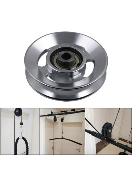 Kablo Makinesi Alüminyum Alaşım Metal Rulman Kasnak 73MM Gümüş(Yurt Dışından)