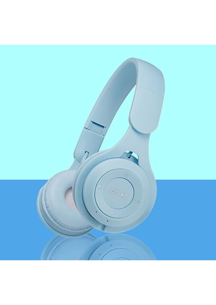 Kablosuz Diş Kulaklık Üzerinde Kulak Katlanır Yumuşak Earmuffs Pc Telefon Mavi Için