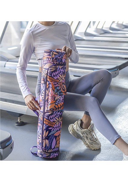 Oxford Spor Yoga Mat Taşıyıcı Durumda Taşıma Egzersiz Çantası Mor Stil B