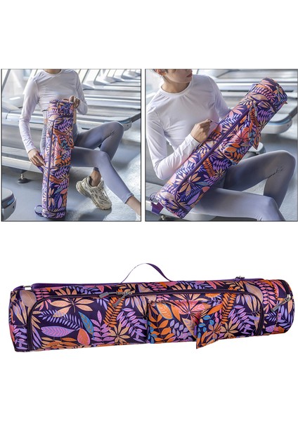 Oxford Spor Yoga Mat Taşıyıcı Durumda Taşıma Egzersiz Çantası Mor Stil B