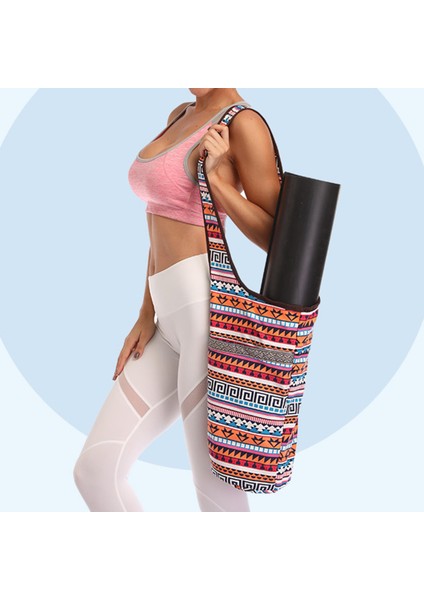 Casual Yoga Mat Çantası Tuval Tote Çanta Fermuarlı Cep ile Büyük Kapasite A