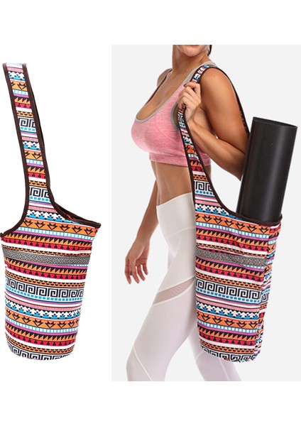 Casual Yoga Mat Çantası Tuval Tote Çanta Fermuarlı Cep ile Büyük Kapasite A