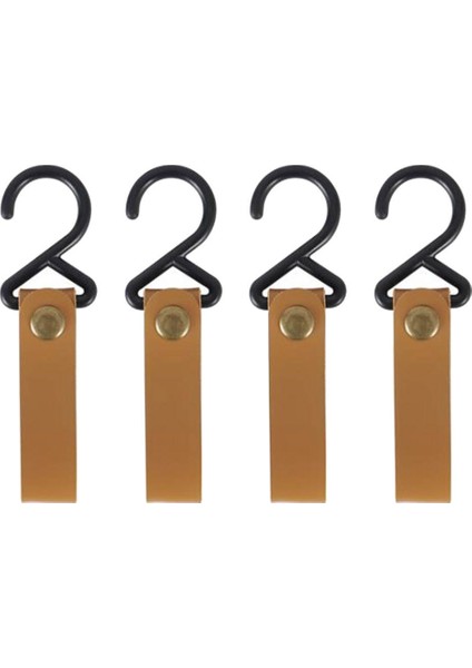 4x Açık Tencere Asılı Raf Kanca Pot Pan Lamba Tutucu Işık Kahve