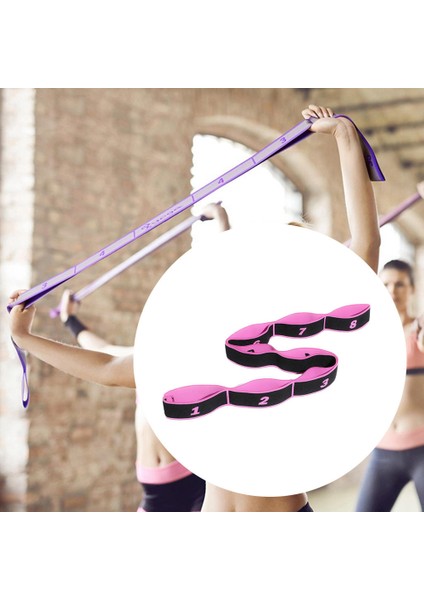 Yoga Çekme Kayışı Fitness Egzersiz Bale Germe Bant Döngü Pink_8 Döngüler(Yurt Dışından) fiyatları