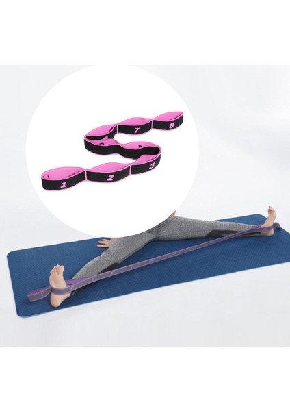 Yoga Çekme Kayışı Fitness Egzersiz Bale Germe Bant Döngü Pink_8 Döngüler(Yurt Dışından) modelleri