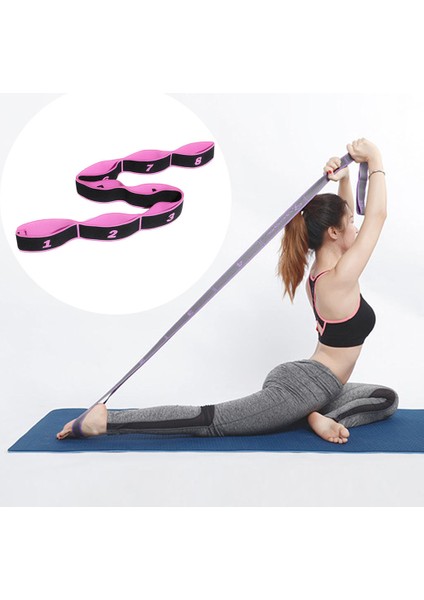 Yoga Çekme Kayışı Fitness Egzersiz Bale Germe Bant Döngü Pink_8 Döngüler(Yurt Dışından) indirimleri