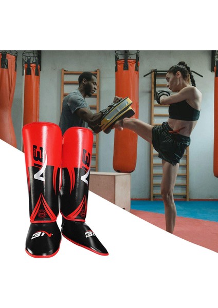 Shin Muhafızları Muay Thai Dövüş Sanatları Koruyucu Bacak Mma Kickboks Kung Fu Kırmızı L Kırmızı L Yetişkin