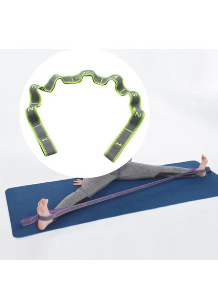 Yoga Çekme Kayışı Fitness Egzersiz Bale Germe Bant Döngü Green_9 Döngüler modelleri