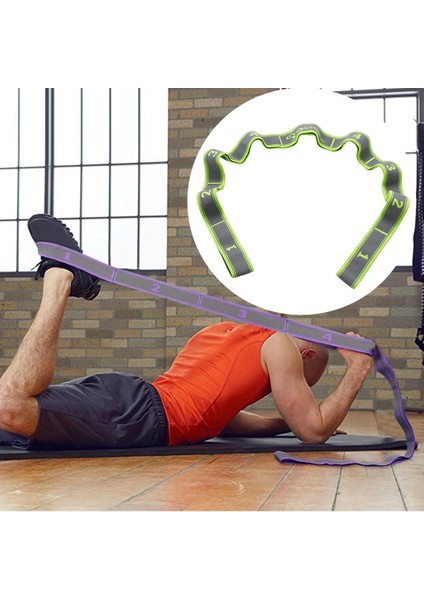 Yoga Çekme Kayışı Fitness Egzersiz Bale Germe Bant Döngü Green_9 Döngüler fırsatları