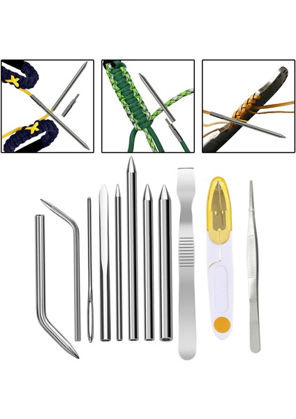 Paracord Fıd Set Dıy Dizeleri Için Kadife Çanta ile Bağlama Bilezik El Sanatları Aracı 11 Adet modelleri