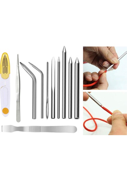 Paracord Fıd Set Dıy Dizeleri Için Kadife Çanta ile Bağlama Bilezik El Sanatları Aracı 11 Adet indirimleri