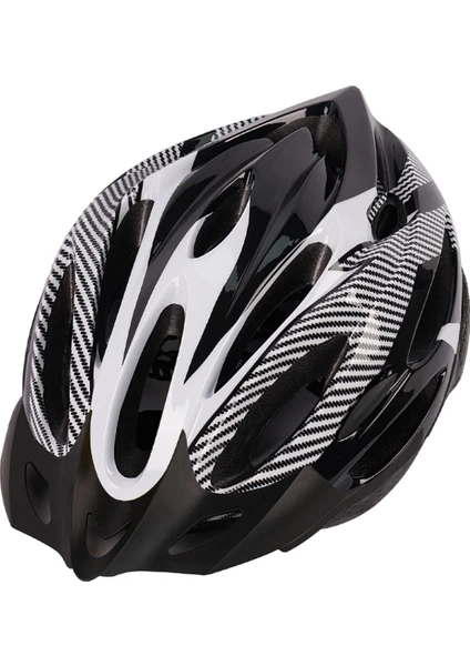 Strade Store Yetişkinler Bisiklet Kask, Erkekler Kadınlar Dağ Yol Bisikleti Güvenlik Kask 21 Vents Bisiklet Crash Şapka Güneş Visor ile 65 cm Ayarlanabilir Bisiklet Yarışı Sert Kap - Beyaz Siyah