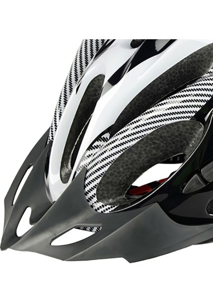 Strade Store Yetişkinler Bisiklet Kask, Erkekler Kadınlar Dağ Yol Bisikleti Güvenlik Kask 21 Vents Bisiklet Crash Şapka Güneş Visor ile 65 cm Ayarlanabilir Bisiklet Yarışı Sert Kap - Beyaz Siyah