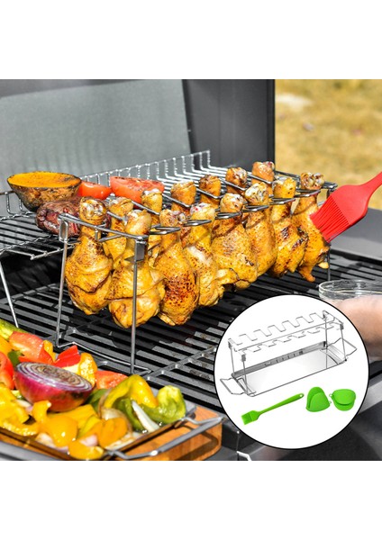 Tavuk Bacak Izgara Raf Damlama Tavası Izgara Sigara Içekli Fırın Barbekü Aksesuar Paketi fırsatları